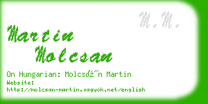 martin molcsan business card